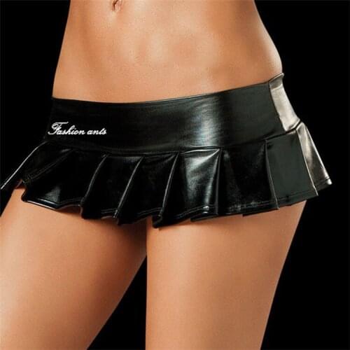 7 Colors Sexy Lingerie Hot sexy pole dance club lenceria Latex Sexy Mini Skirts Erotic Clothing Cosplay Costume YZ20