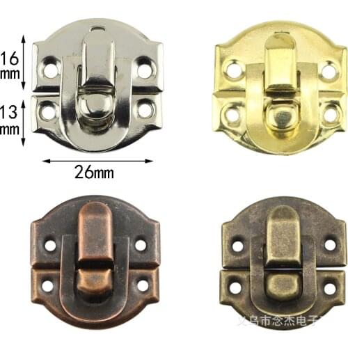 10Pcs Antique Hasps Iron Lock Catch Latches for Jewelry Box Buckle Suitcase Buckle Clip Clasp Wood Wine Box Latch