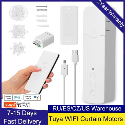 Tuya WiFi M515EGWT Smart Motorized Chain Roller Blinds Pull Bead Curtain Motor Work For Alexa Google Home Electric Curtain Motor