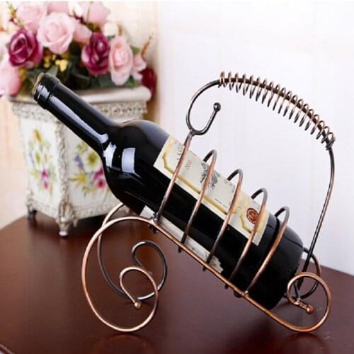 Wrought Iron Wine Rack Creative Wine Bottle Holder Shelf Vinho Rejilla Para Copas Kitchen Accessories Decoration Racks Simple