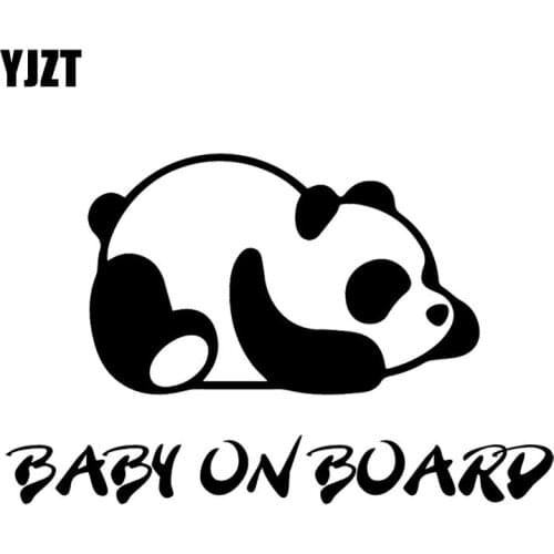 YJZT 16.7X10.8CM Tired Panda Funny Vinyl Decals BABY ON BOARD Animal Warning Car Sticker C25-0329