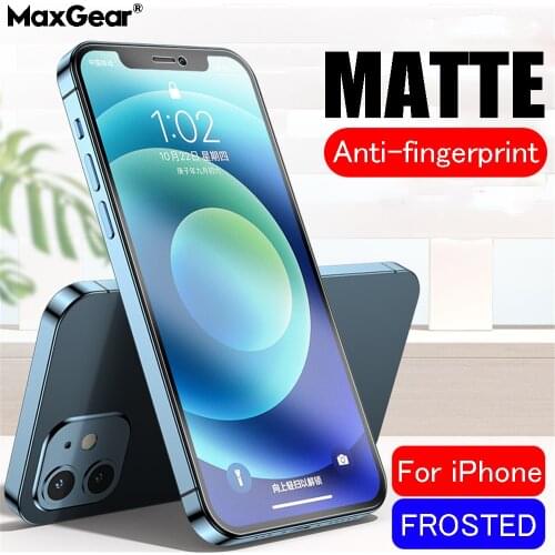 No Fingerprint Screen Protector On The For iPhone 12 11 Pro Max XR X XS 6 7 8 Plus SE 12mini Matte Frosted Tempered Glass Fundas