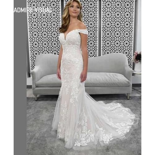 Newest Wedding Dress Mermaid Lace Sweetheart Neckline Off The Shoulder Plus Size Bride Gown 2021 Vestidos De Novia