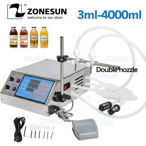 ZONESUN Electric Digital Control Pump Liquid Filling Machine 0.5-4000ml for Liquid Perfume Water Juice Essential Oil