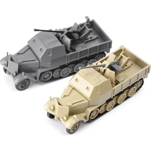 1:72 Half Track Air Defense Armored Vehicle Toys Assembly Vehicle FLAK37 Static Plastic Display Model for Hom Office Decor