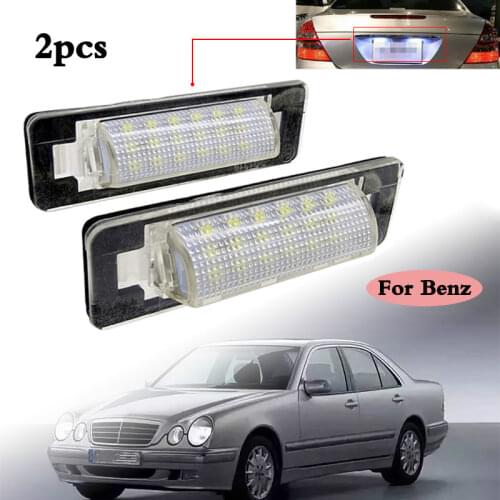 1 Pair CANbus Car LED number License Plate Lights White SMD LED Number Plate Lamp Bulb Kit For Mercedes Benz W210 W202 4D AMG