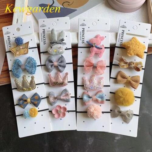 Kewgarden Childrens hair bowknot baby rubber band rope ornaments 10pcs