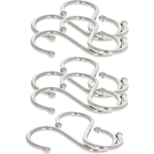 MroMax 2/4/8/10pcs S-shaped Hooks Stainless Steel Polishing 50x15x15mm/65x18x18mm/80x18x28mm/125x25x45mm Home Door Wall Hooks