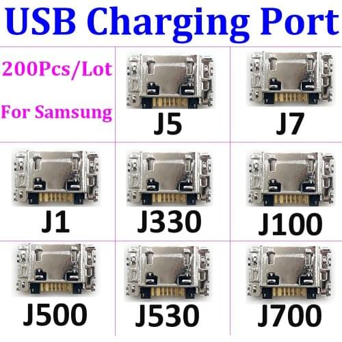 200Pcs/Lot，For Samsung J5 J7 J330 J530 J730 J1 J100 J500 USB Charging Port Connector Charge Jack Socket Plug Dock