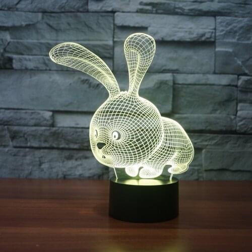 2017 rabbit colorful touch gradient LED visual nightlight colored toys kids gifts USB