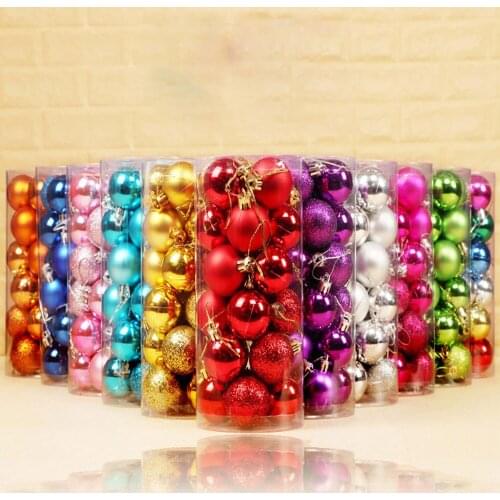 24pcs/lot 30mm Christmas Tree Decor Xmas Party Hanging Ball Ornament decorations for Home Christmas decorations Gift