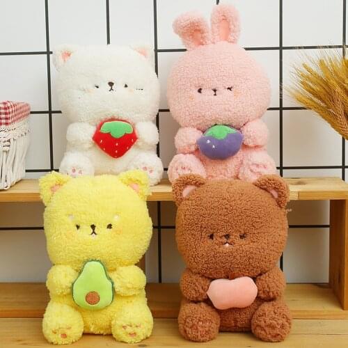 25CM Creative Soft Stuffed Animals Kids Bear Rabbit Sleeping Cute Cartoon Bunny Plush Toy Dolls Children Birthday Gift