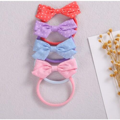36pc/lot New Dot Prints Kids Baby Girls Headband,3.2inch Girls Dot Bow with Nylon Headband hairpins,Kids Soft Nylon Turban Hair