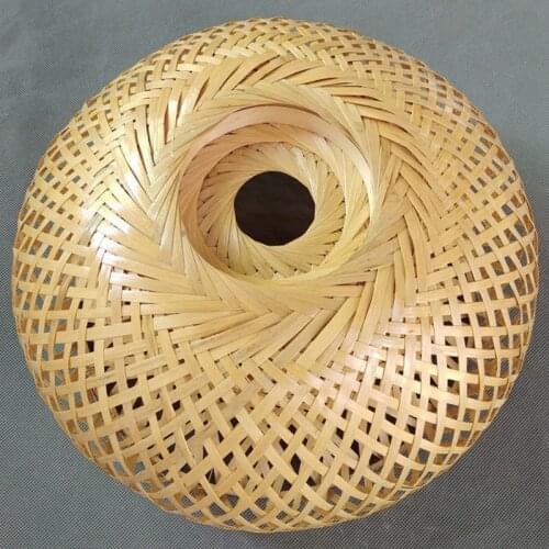 Promotion! Bamboo Wicker Rattan Lampshade Hand-Woven Double Layer Bamboo Dome Lampshade Asian Rustic Japanese Lamp Design