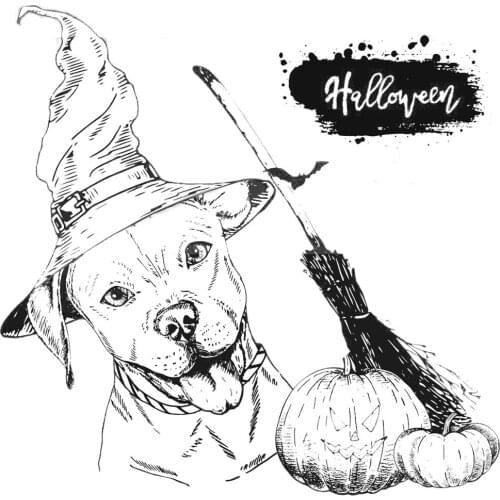 AZSG Halloween Dog / Pumpkin Clear Stamps For DIY Scrapbooking Decorative Card Making Crafts Fun Decoration Supplies 13*13cm
