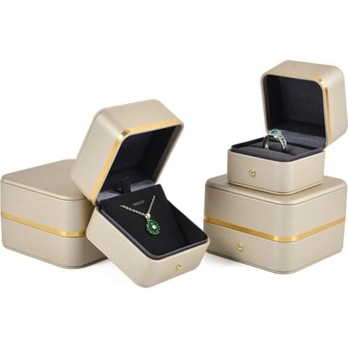 Hot Sale Leather Necklace Ring Pendant Bangle Bracelet Box Jewelry Gift Packaging Case for Wedding Propose