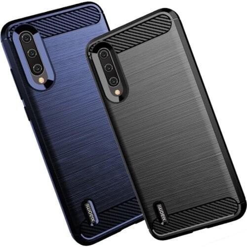 For Xiaomi Mi A3 Lite Case Soft TPU Shockproof Cover Carbon Fiber pattern Brushed Cases For Xiaomi Mi A3 Lite A3Lite Case Covers