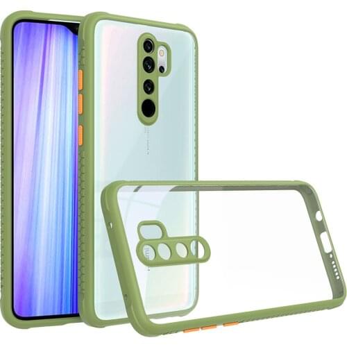 For Xiaomi Redmi Note 8 Pro Case Soft Silicone edge+Hard PC Transparent protective back cover case for xiaomi redmi note 8 8pro