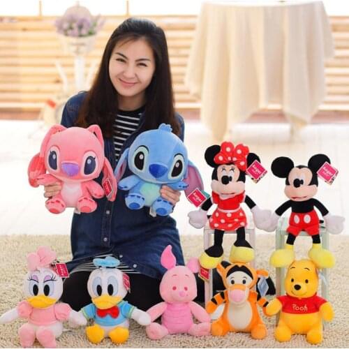 Disney Mickey Mouse Donald Duck Daisy Original Plush Toys 26cm Genuine Stuffed Toys Minnie Dolls For Children Birthday Gifts
