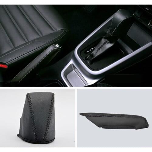 For Suzuki Vitara 2016-2018 Leather Center Console Gear Shift decorative Sleeve Handbrake Protective Sleeve Interior Accessories