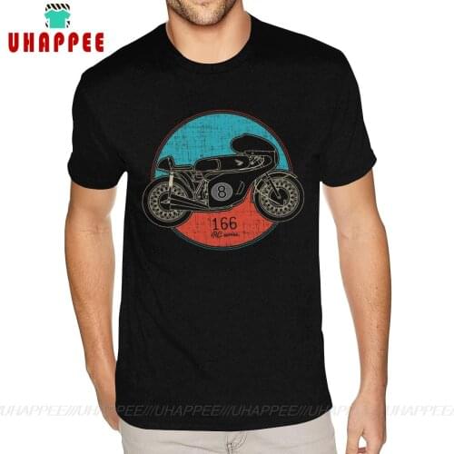 Custom T Shirt Printing Cafe Racer Motorcycle Shirts Men Custom Printed Short Sleeved Cotton Black O-neck Tees