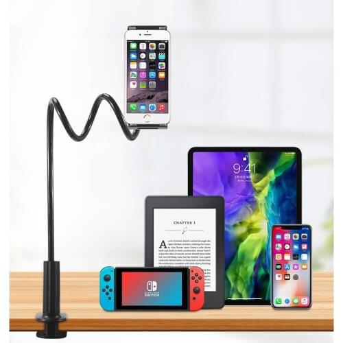 Mobile Phone Holder 360 Rotating Flexible Adjustable iPad Holder Long Arm Lazy Bed Desktop Bracket Mount Stand For 4-10'' Phone