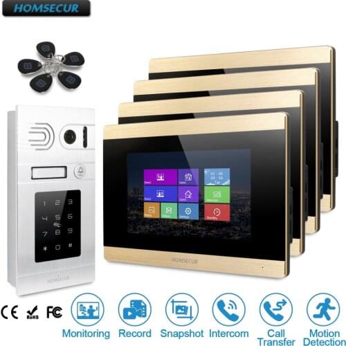 HOMSECUR 7" Wired Hands-free Video Door Entry Phone Call System+Silver Camera BC071-S+BM715-G