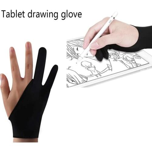 Artist Glove Tablet Screen Touch Gloves Two Finger Stylus Pen Anti-Fouling Sweat Drawing Tablet For Ipad Pen Display Accessories
