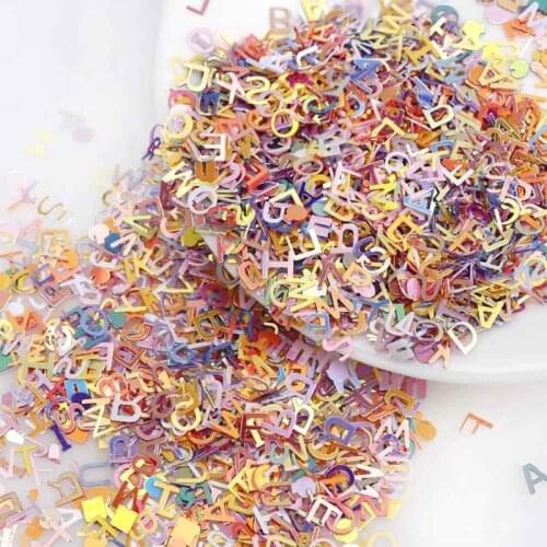 Art Craft Glitter Holographic Flake Confetti of Alphabetic Letters Shiny Sequins for DIY Nail Arts Shaker Cards Gifts