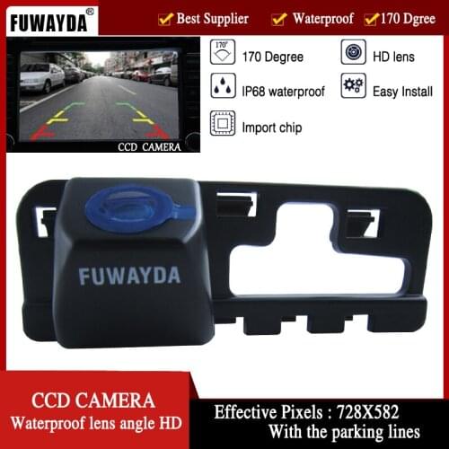 FUWAYDA RearView Camera Car Reverse Backup HD Parking Camera Wide Angle Waterproof FOR Honda 2006 2007 2008 2009 With Guide Line