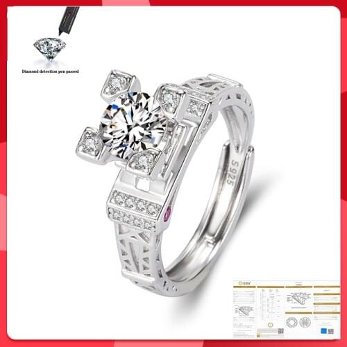 0.5 ct Moissanite Mens Ring, 925 Silver, Beautiful Firecolour, Diamond Substitute