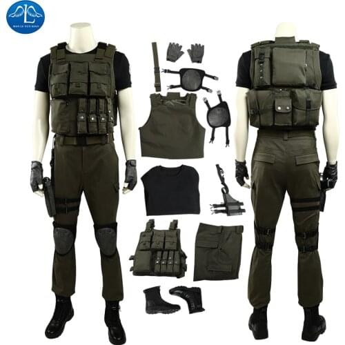 Resident Carlos Oliveira Cosplay Costume Full Suit For Men Adult Halloween Carnival Costume Made