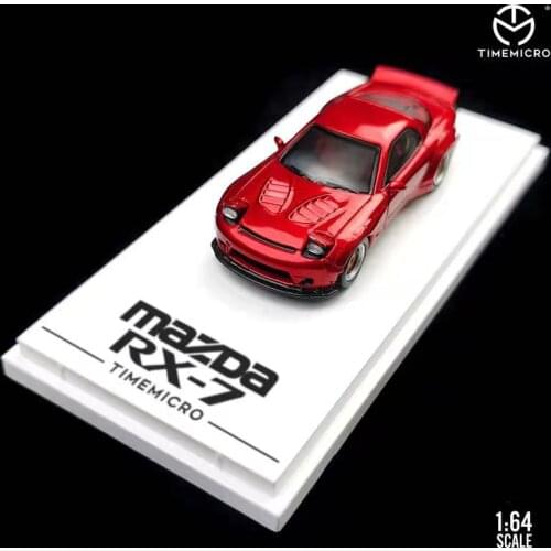 TM Models 1/64 Model Cars Mazd RX7 FC Teal Red White 3 Types Diecast JDM Racing Car Gift for Boys Girls Display Case