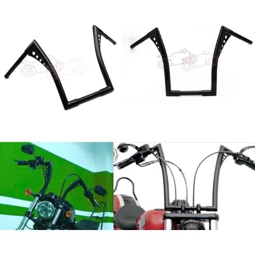 Motorcycle Black High APE Hanger Handlebars 31.5" Wide 14" Rise Drag Fat Bar For Harley Softail FLST FXST Sportster XL Touring