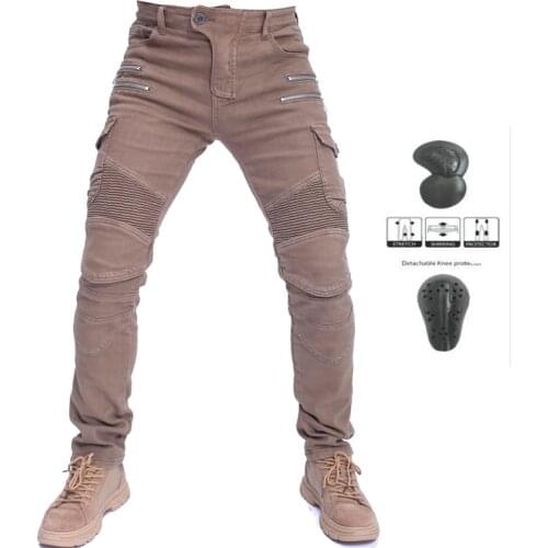 Motopants Motorcycle Pants Men Moto Jeans Riding Off-road Trousers Motocross Pants Zipper Design With Protective Gear