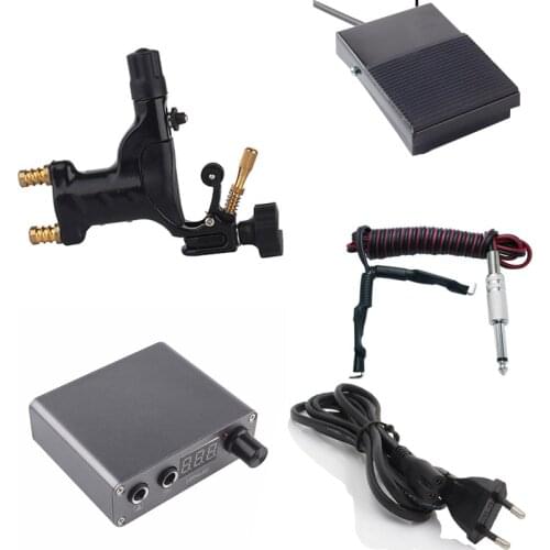 Tattoo Kit Tattoo Machines Gun With Power Supply Tattoo Grips Body Art Tools Complete Tattoo Set Accessories Supplies