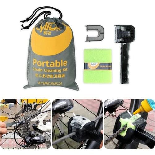 Cycling MTB Bike Bicycle Chain Cleaner Multi Tool Set Flywheel Clean Wash Kit Cassette Quick Clean Tool Brushes Scrubber box