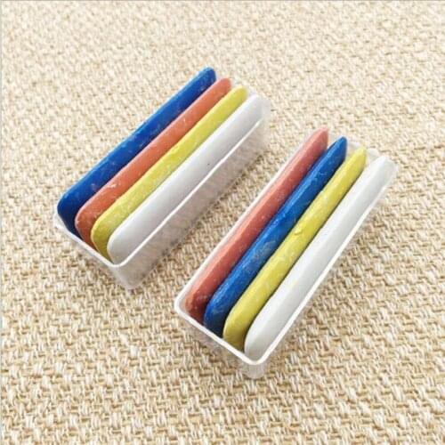 1Set 4 Colors Tailoring Chalk In Plastic Box For High Temperature Disappearing Fabric Marker Refill DIY Sewing Dressmaker Tools