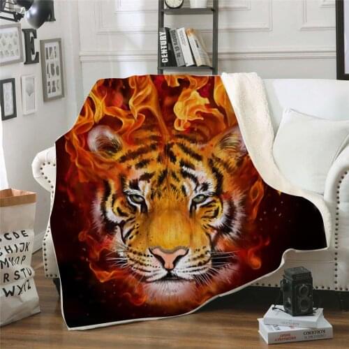 3D Print Tiger Sherpa Blanket Couch Quilt Cover Travel Bedding Outlet Animal Velvet Plush Throw Fleece Blanket Custom Bedspread