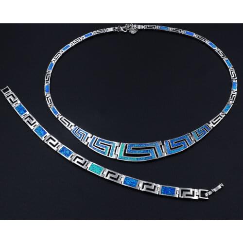 Wholesale & Retail Fire Opal Jewelry Set Collar Choker Necklace and Bracelet