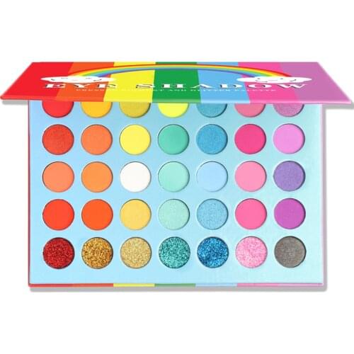 35 Colors Eyeshadow Palette Matte Rainbow Shimmer High Pigmentation Eye Shadow Waterproof Colorful Eye Makeup Palette