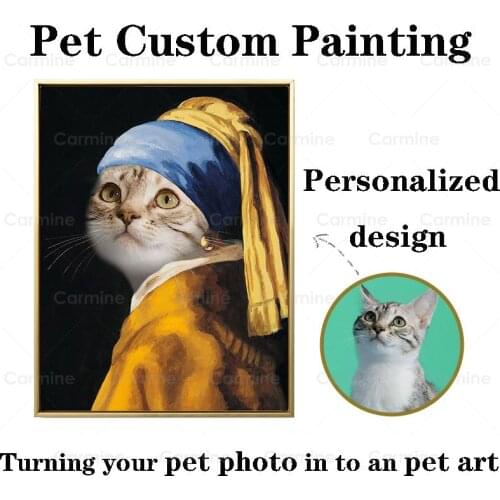 Pet Portrait Custom Painting Pet Customization Poster Vintage Creative Picture Retro Dresses Print Paintings for Home Decoration