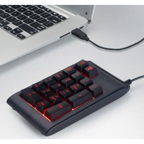Three Colors RGB Backlit USB Wired Keyboard Waterproof Number Pad Numeric Keypad Mini Numpad Multi-functional Digital Keys Y3ND