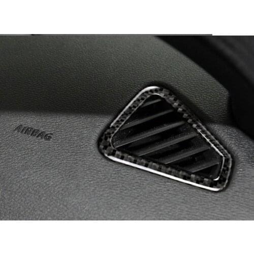 Carbon Fiber Car Dashboard Air Outlet Frame Decorative Cover Trim Sticker Interior For BMW F15 F16 X5 X6 2014-17 Car Accessories