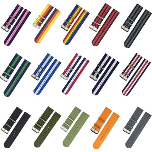 18mm 20mm 22mm 24mm Nato Strap Watch Band Men Silver Buckle Canvas DW Belts Watch Strap Zulu Watchband