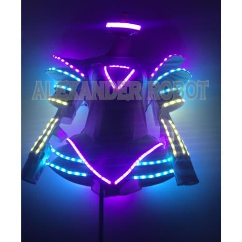 RGB Luminous costume/ woman luminous costume led/LED Ballet costume party/Ladies bra luminous shorts