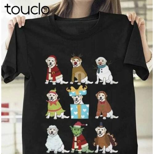 Labrador Retriever Christmas T Shirt Black Cotton Mens
