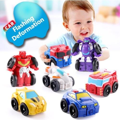 Seven Kinds of Mini-cute Transformed Toy Car Robot Pocket Toy Transformed Robot Anti-fall Baby Transformed Toy