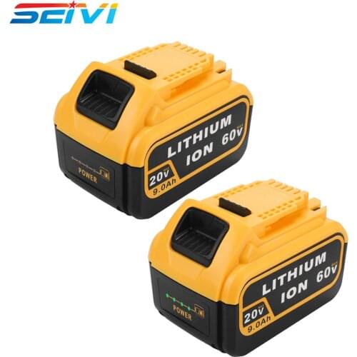 2 Pcak For DeWalt 20V 60V DCB606 Replacement Li-ion Battery for DeWalt MAX XR 20V/60Vpower tool 9000mAh lithium Battery