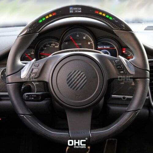 100% Real Carbon Fiber LED Steering Wheel compatible for Pors-che GTS GTR 911 Boxster GT Cayenne Macan 998 781